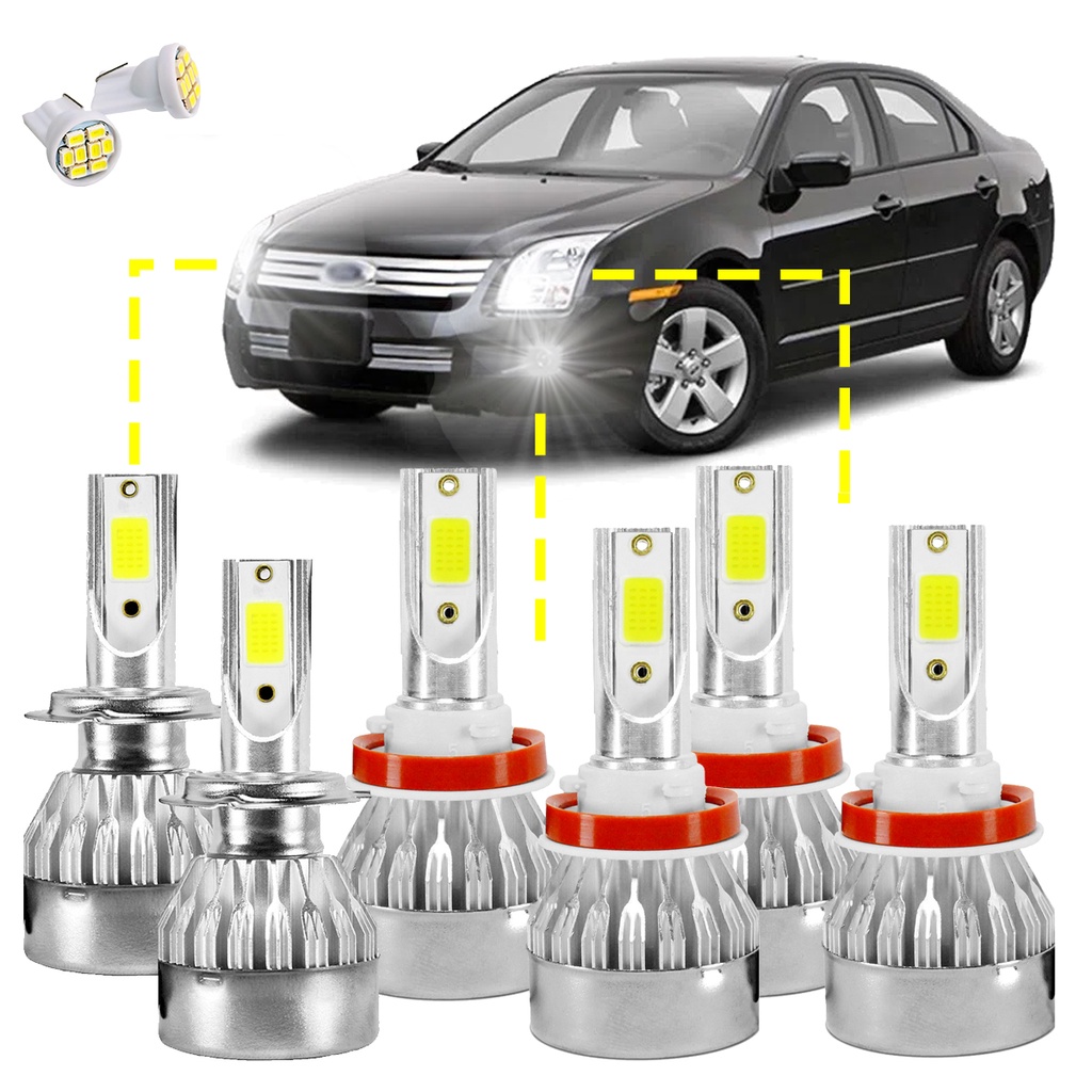 Kit Ultra LED Ford Fusion 2006/2008 20000 Lúmens 6500K