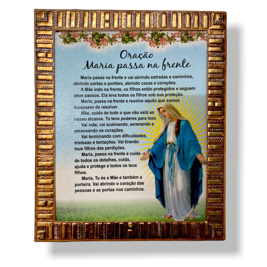 Quadro Maria Passa Na Frente E Graças Decorativo 25x30