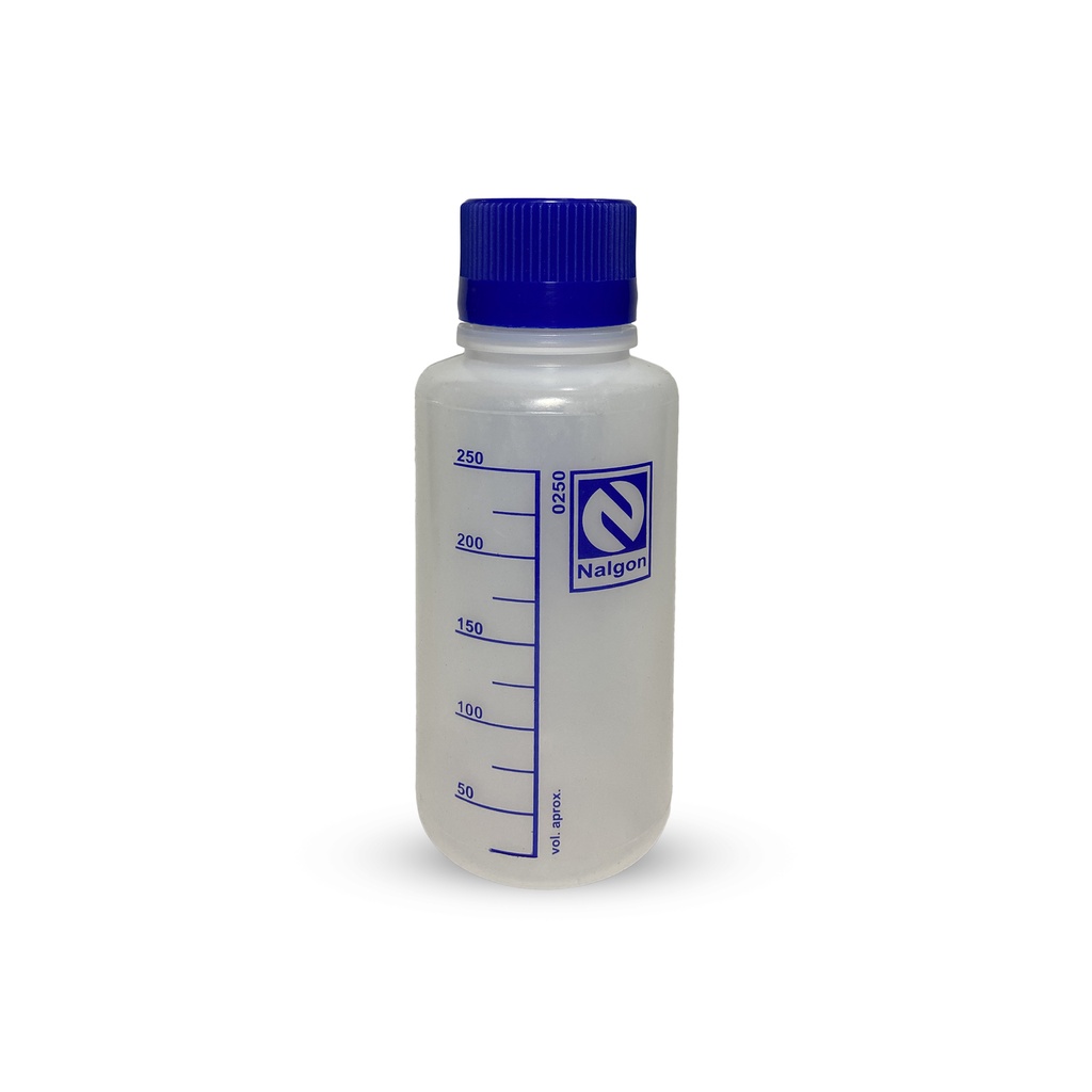 Frasco Reagente Plástico (pe) 250ml Graduado Tampa Azul
