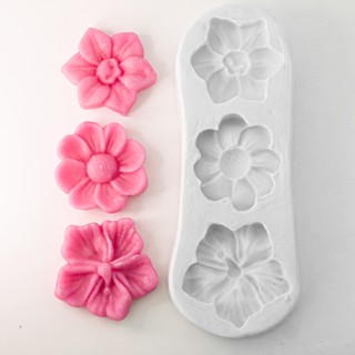 Molde de Silicone Flores 3Cav. Mod 02 Ib-225