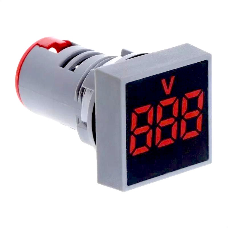 Voltímetro Digital Quadrado Painel Ac Ca 110v 220v 22mm Led