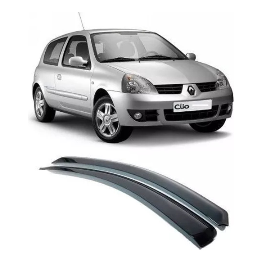 Calha De Chuva Defletor Renault Clio Fase II Todos 2 Portas Acrílico Fume Ecoflex 91.002a