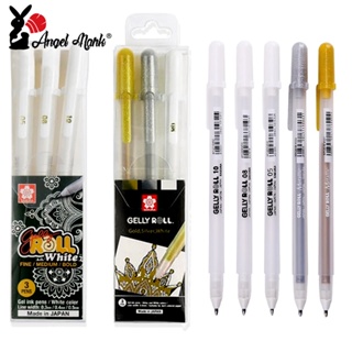 Angel Mark 3pcs Destaque Caneta Gelly Roll Canetas De Tinta Clássica Brilhante Gold/Silver/White Marcador De Esboço Golden Sakura XPGB em Oferta na Shopee
