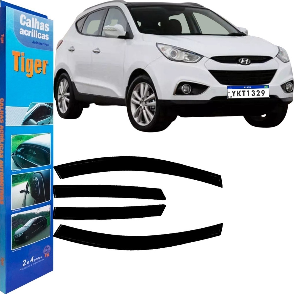 Calha De Chuva Defletor Tiger Hyundai Ix35 2011 À 2017.4 Portas