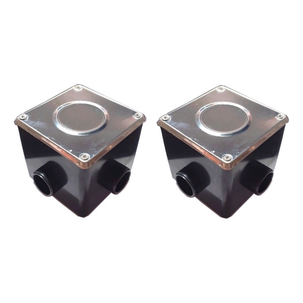Kit 02 Caixas De Passagem P/ Piscina Com Tampa Inox  Brustec