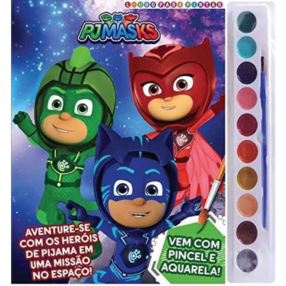 Livro para Pintar com Aquarela PJ Masks