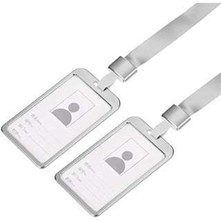 1Pc Porta Crachás Identificação Vertical Em Alumínio Com Gancho Metálico Cordão De Pescoço Destacável em Oferta na Shopee