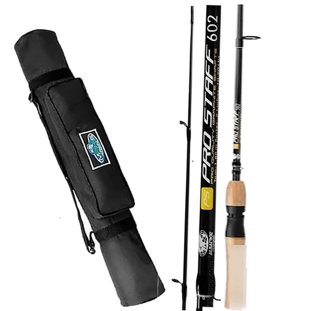 Kit Vara Albatroz Staff Molinete Fibra de Carbono Porta Vara
