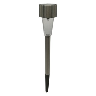 Luminária Solar Balizador Espeto de Jardim Luz LED Branco Frio 6000K Aço Inox - Decoração de Jardim | Acende Automaticamente ao Anoitecer | Mini Poste de Jardim