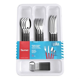 Faqueiro Inox Garfo Faca Colher 24 Peças Restaurante Porta Talher Organizador Gaveta