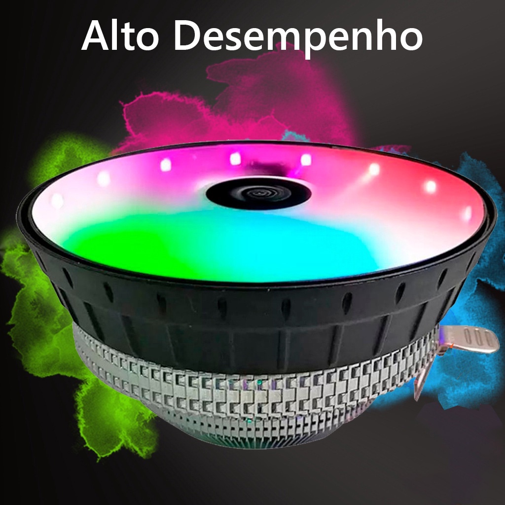 Cooler Processador Universal Led Rgb Pc Cpu Ryzen Intel Amd 115x 1200 1700 AM4 AM2+ AM3+