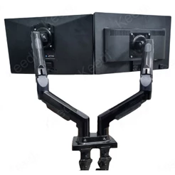 Suporte Duplo De Mesa Para Monitores ON F180 Preto