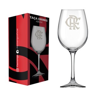 Taça de Vidro de Vinho Drinks Água Suco Refrigerante Flamengo Mengo Mengão 490 Ml em Oferta na Shopee