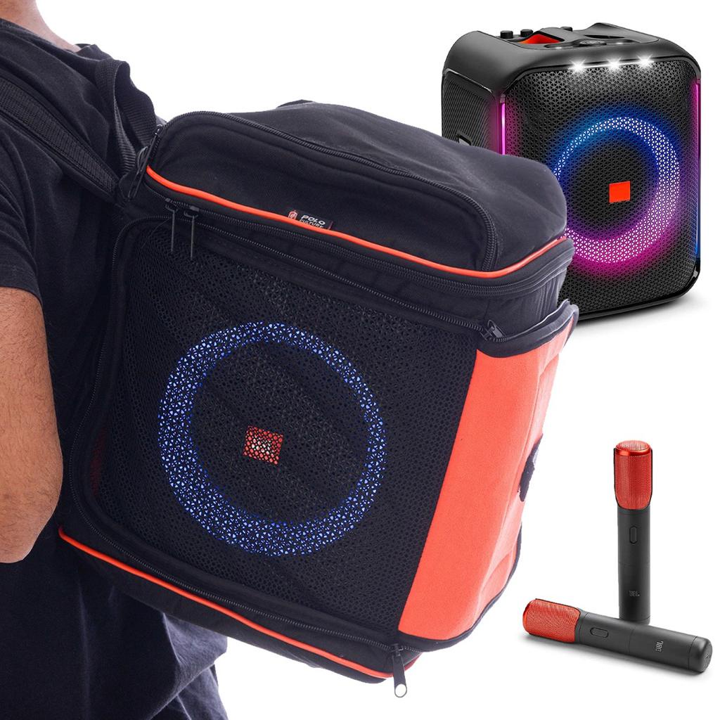 Case Bolsa Mochila Compatível Com Jbl Partybox Encore 1 Com Bolso para Microfones Resistente