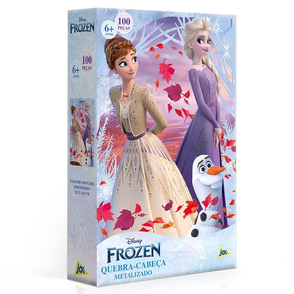 Quebra-Cabeça Frozen Metalizado 100 Peças - Toyster - Mom & Baby