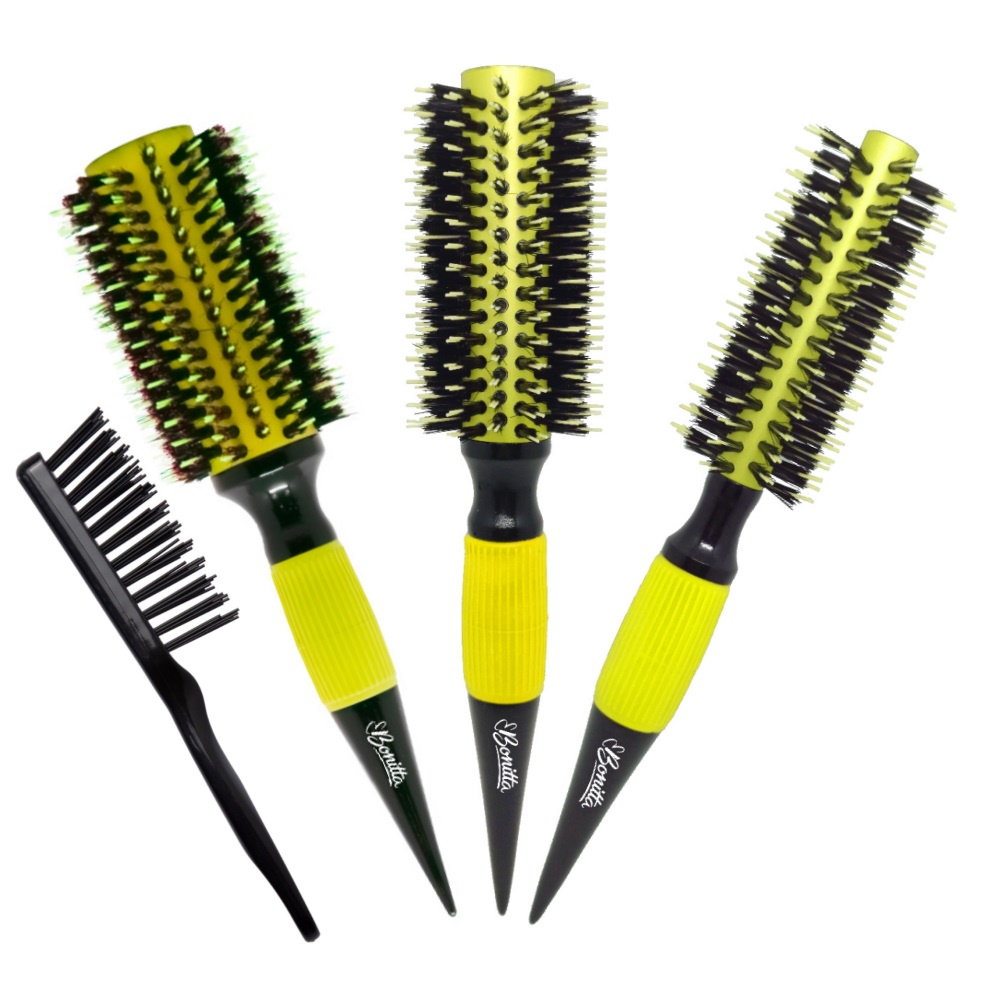 KIT 03 ESCOVAS AMARELO FOSCO 45/55/64MM BONITTA MARCO BONI