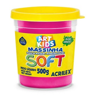 Massa de modelar Soft 500g Rosa 107 Acrilex em Oferta na Shopee
