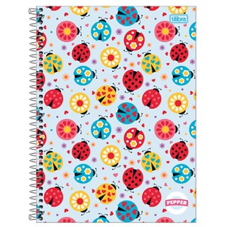 Caderno espiral capa dura universitário 1x1 80 folhas Pepper Ladybug Tilibra