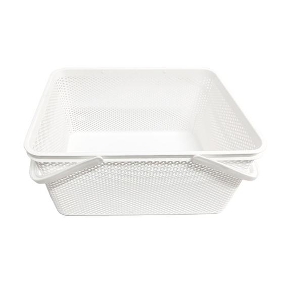 Cesto Retangular Línea com Alça Branco 30x18x15cm 1992 Paramount