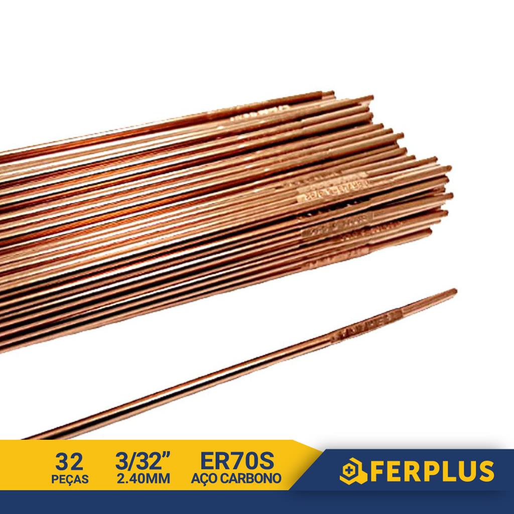 Vareta De Solda TIG Aço De Carbono 2.4mm Com 1kg / ER70S-6 em Oferta na Shopee