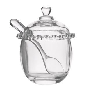 Açucareiro de Cristal Com Colher Coração Lyor em Oferta na Shopee
