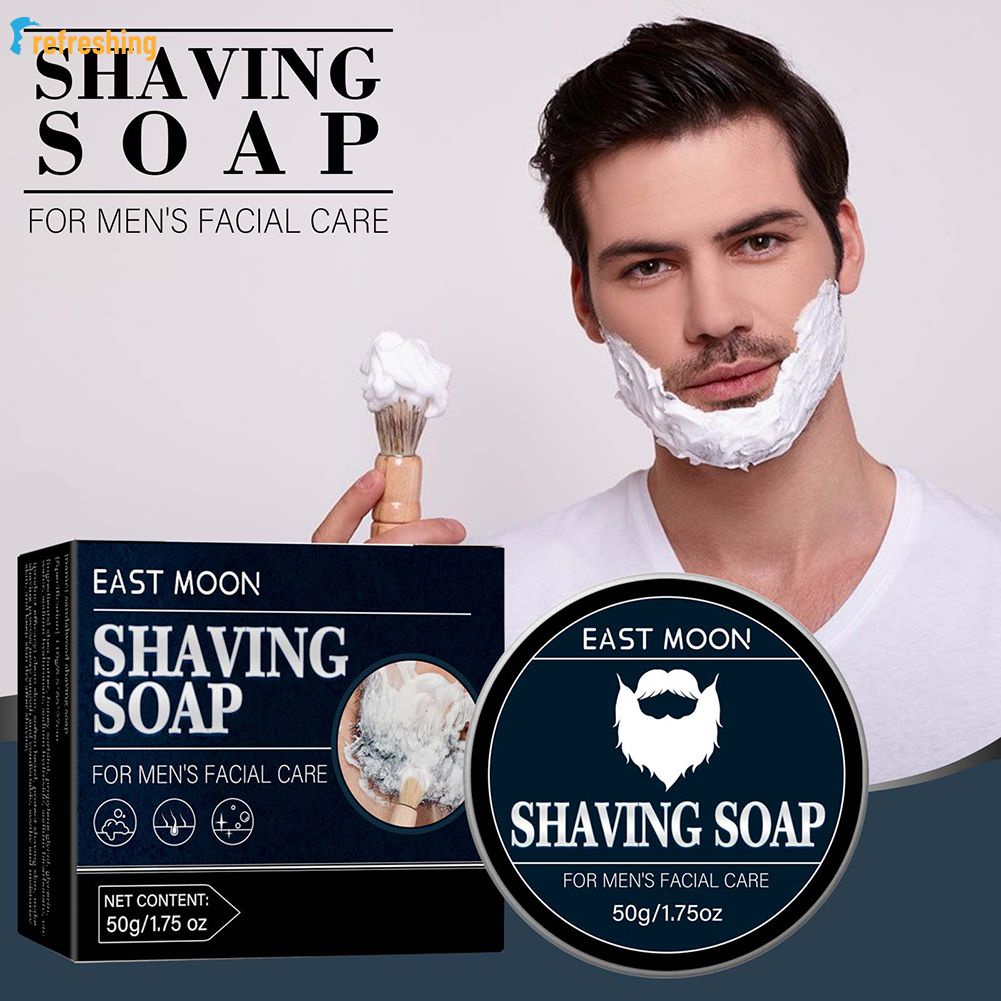 Creme de sabão de barbear masculino East Moon, suave em alumínio, em caixa, fornece espuma de barbear suave, suave e suave, REFRESHING01