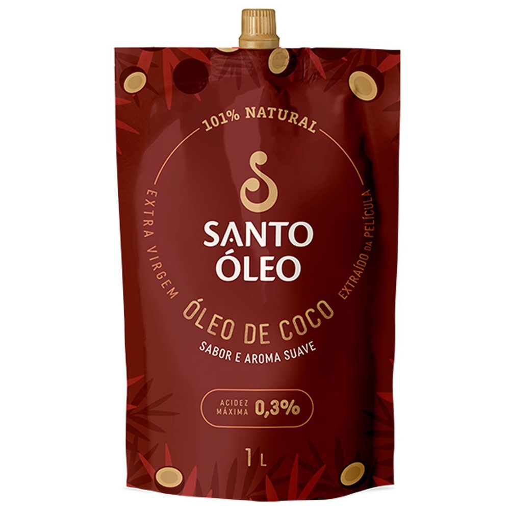 Óleo de Coco Extra Virgem de Película - 1000ml Refil - Santo Óleo