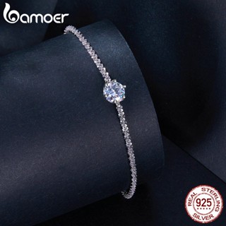 Bamoer S925 VVS1 Pulseira Clássica Moissanite Comprimento Ajustável 1 Quilate Com Certificado 100 % Instrumento Testado MSB006