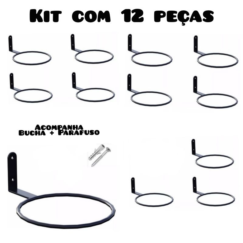 Suporte Anel 16cm Parede Vaso Alto Irrigável Kit JARDIM PLANTAS em Oferta na Shopee