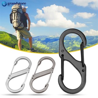 GRANDSTORE 10pcs Tipo S Mosquetão De Aço Inoxidável Com Fechadura Mini Porta-Chaves Gancho Anti-Roubo Mochila De Camping Exterior Ferramenta De Fivela De Chave N9Q5