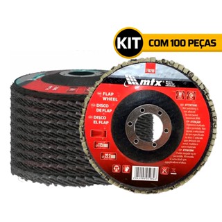 Kit 100 Disco De Lixa Flap Desbaste 115x 22,2mm Grão 40 MTX