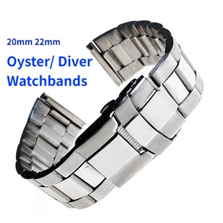 Pulseira De Aço Inoxidável De 20mm 22mm Para Mergulhador De Ostras Metal Stanless Steel Watchbands Mergulho Polida Homens Mulheres Acessórios Clássicos