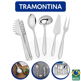 Jogo De Utensílios De Cozinha 5 Peças Aço Inox Tramontina em Oferta na Shopee