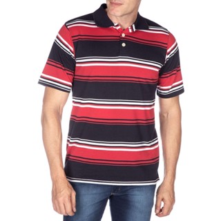 Camisa Polo Masculina Vermelho Listrada