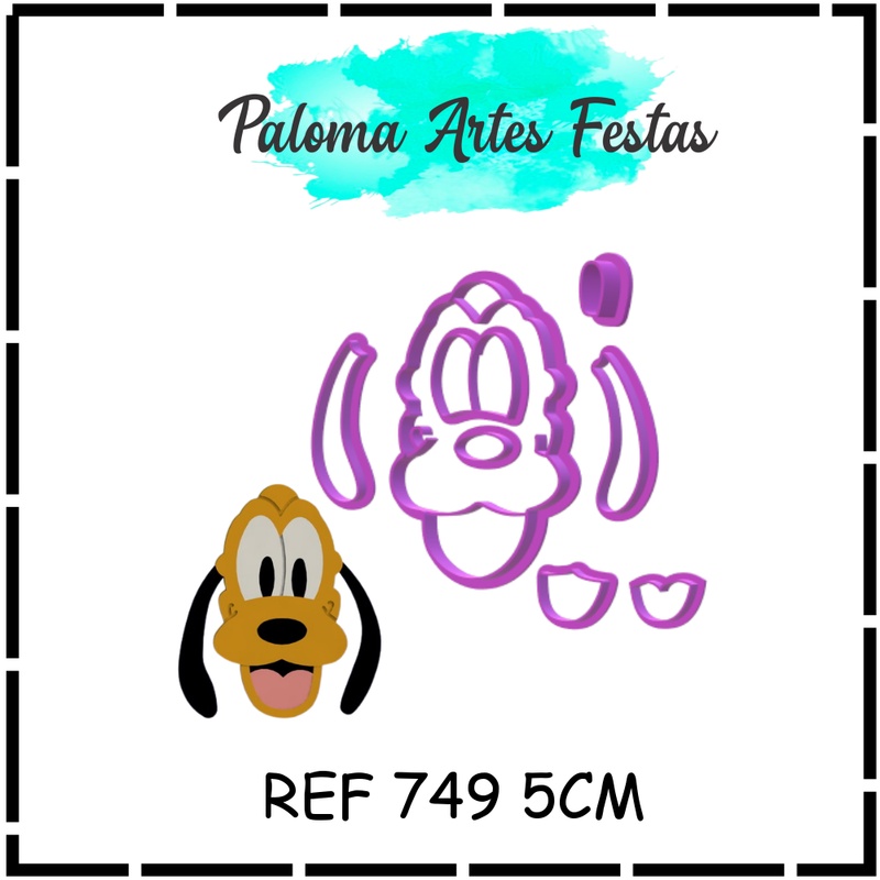CORTADOR PLUTO 5CM TURMA DO MICKEY  MOLDULAR PASTA AMERICANA BISCUIT PLA