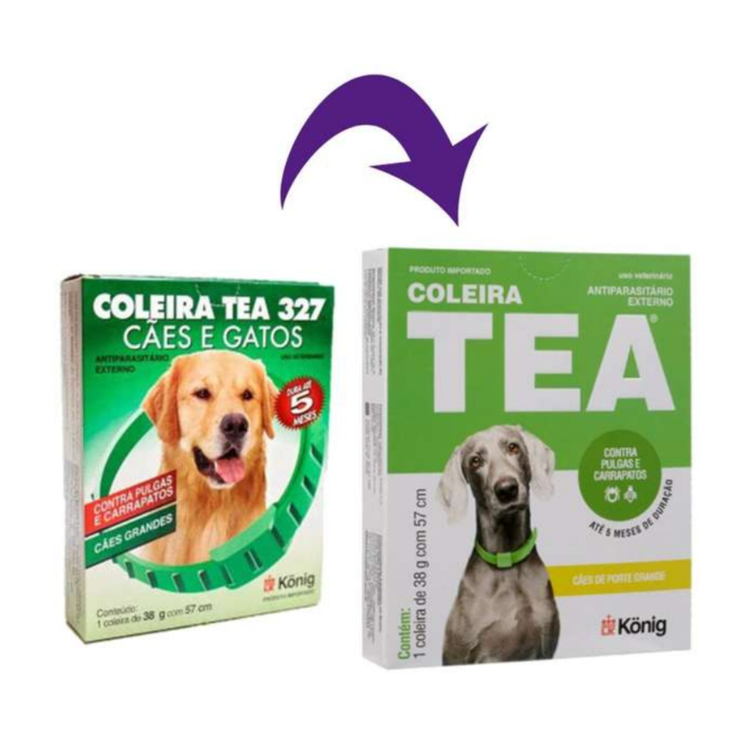 Coleira Antipulgas Tea 327 38g Para Cães Porte Grande 57cm