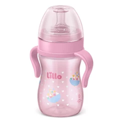 Mamadeira com Alça Super Evolution 240ml Rosa - Lillo