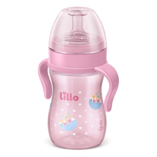 Mamadeira com Alça Super Evolution 240ml Rosa - Lillo em Oferta na Shopee