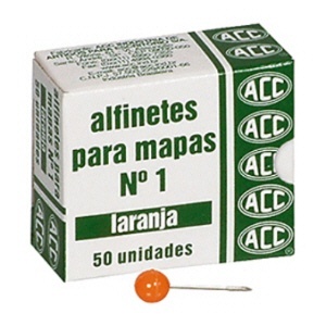 Alfinete para mapa NR 01 laranja com 50 unidades ACC em Oferta na Shopee