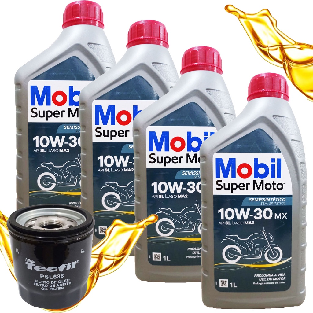 Troca de Óleo Nc 750X Nc 700X Mobil 10w30 4 Litros + Filtro em Oferta na Shopee