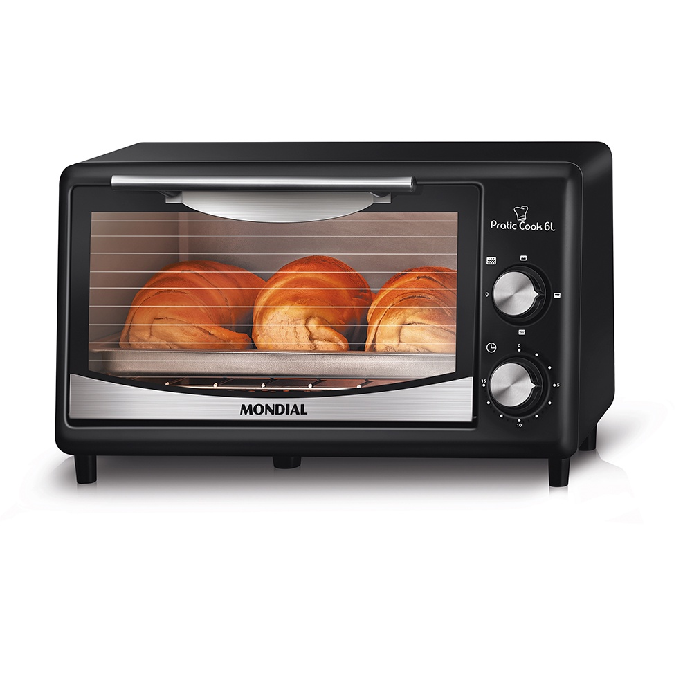 Forno Elétrico Mondial FR-09 Pratic Cook 6L 650W Preto/Inox 127V