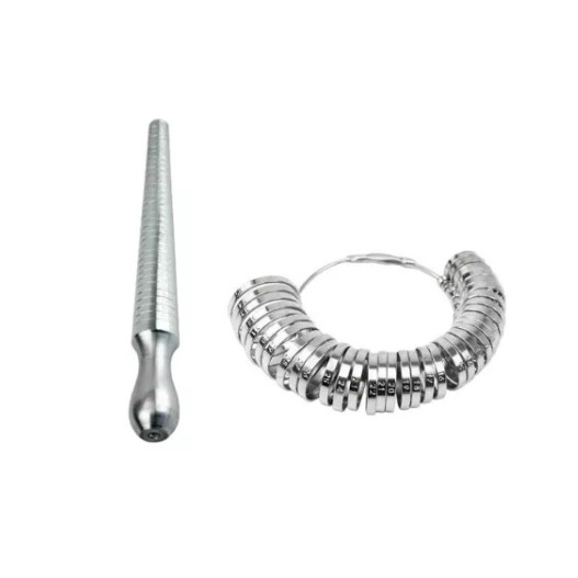 Conjunto Aneleira De Metal + Medidor De Anel Em Aluminio