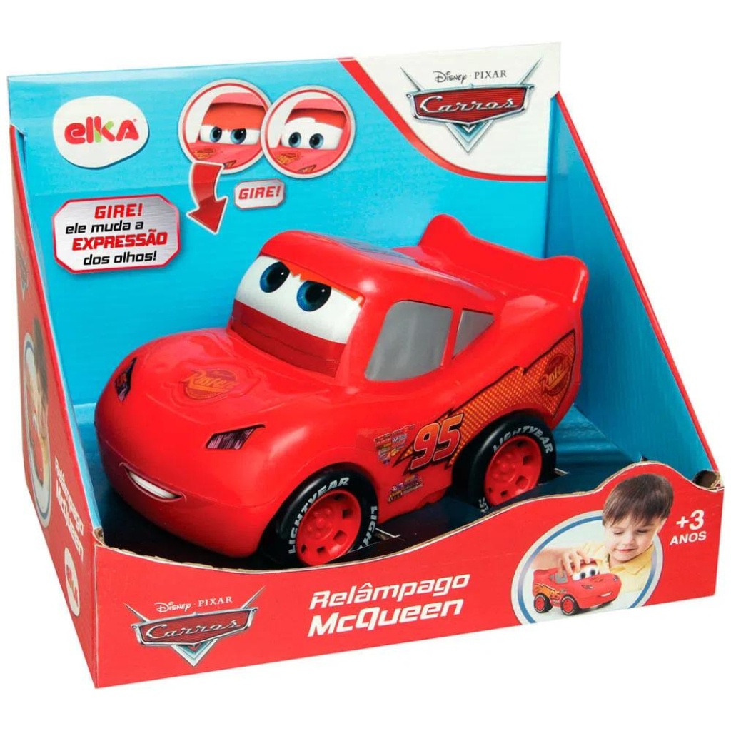 Carrinho Infantil Relâmpago Mcqueen Muda de Expressão 1182 - Elka em Oferta na Shopee