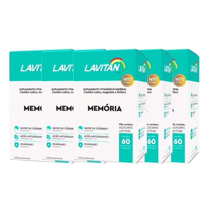 Lavitan Memória Suplemento Alimentar para a Memória C/60 Comprimidos - kit C/10