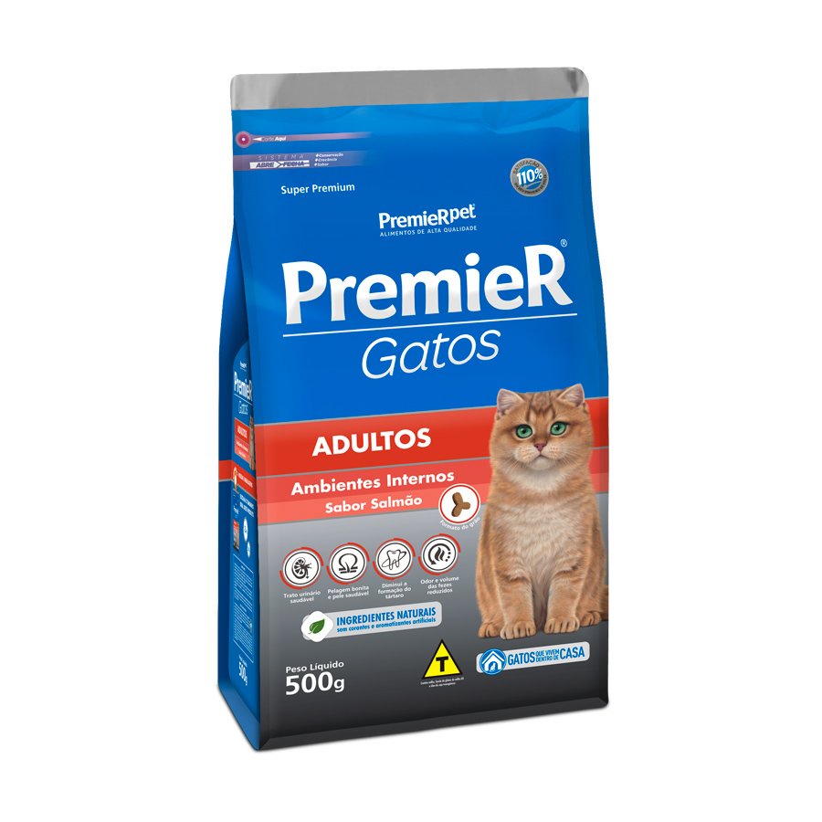PremieR Ambientes Internos Gatos Adultos Salmão 500g