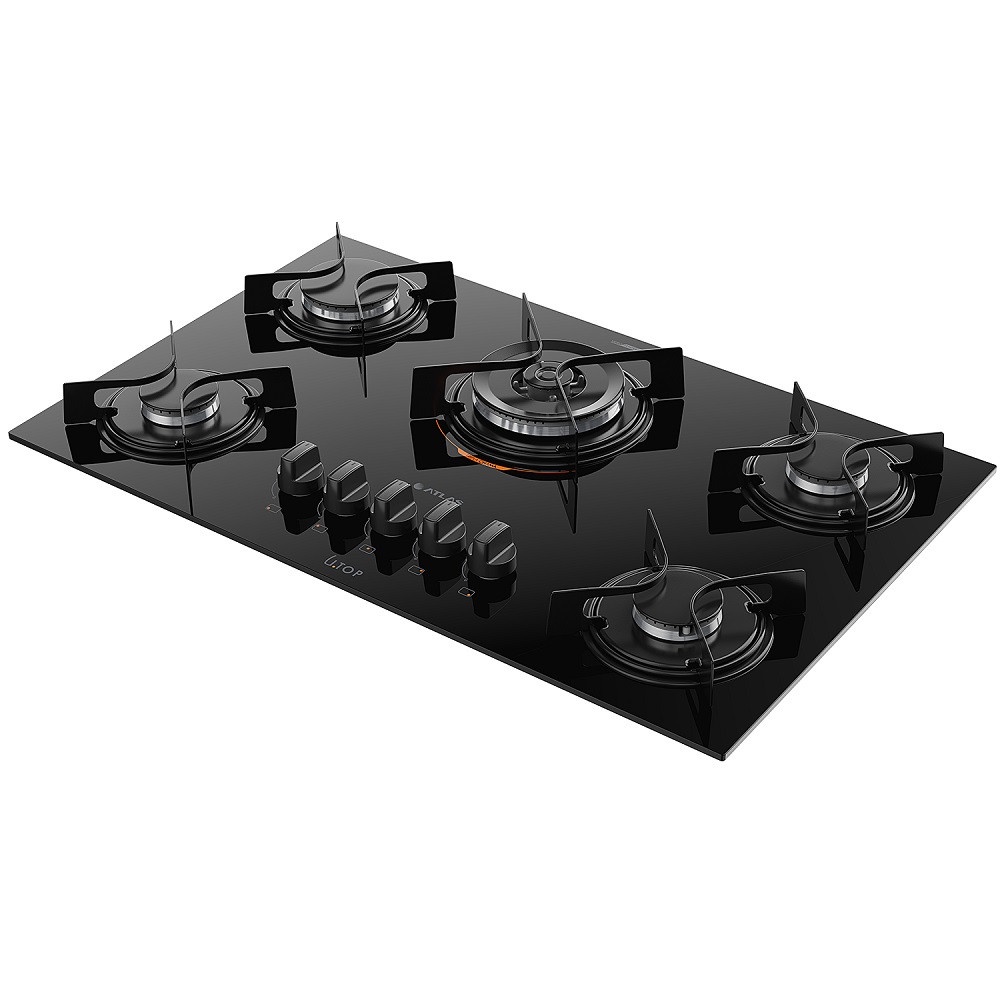 Cooktop 5 Bocas U Top com Mesa de Vidro e Tripla Chama Atlas em Oferta na Shopee