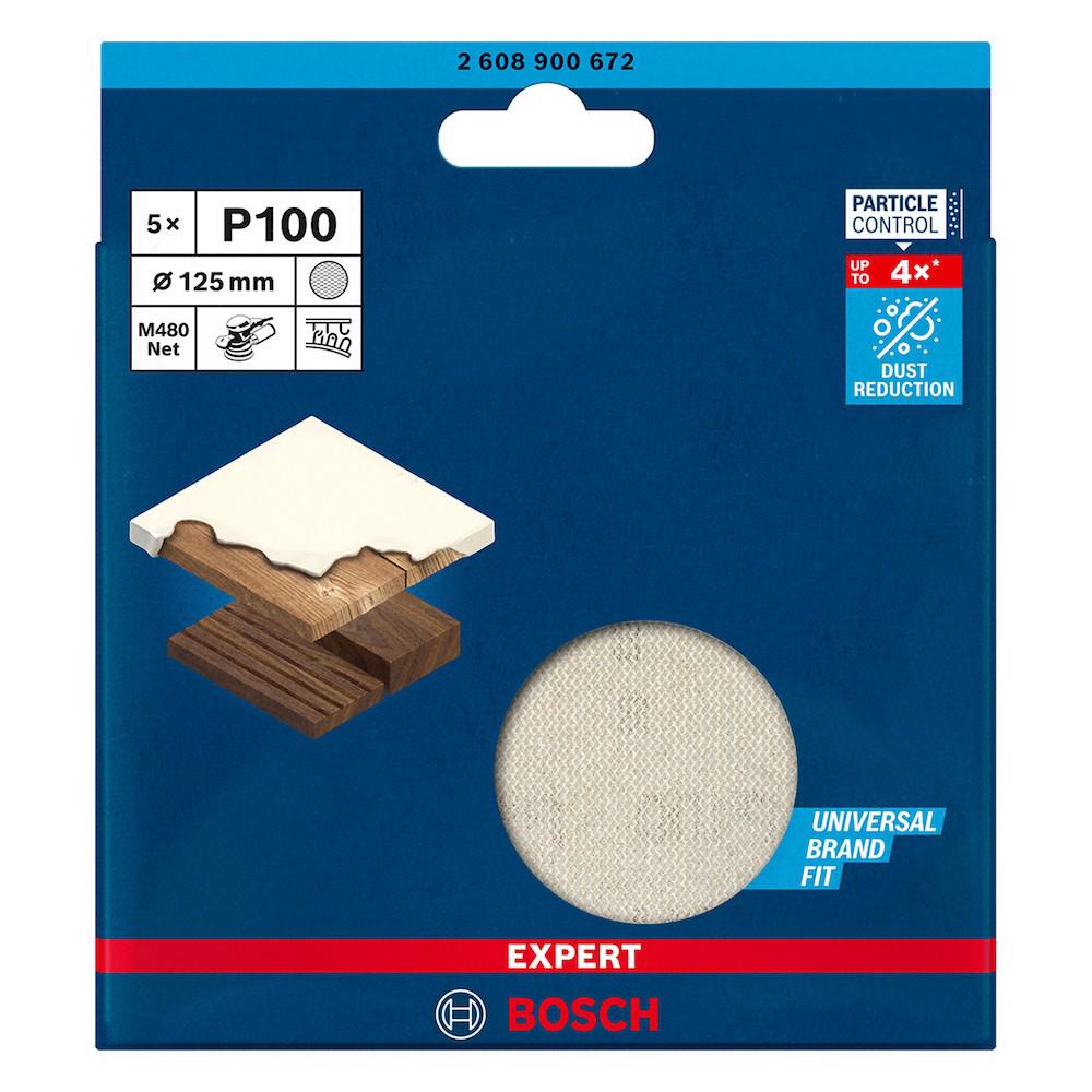 Disco de Lixa Bosch EXPERT M480 125mm G100, 5 peças