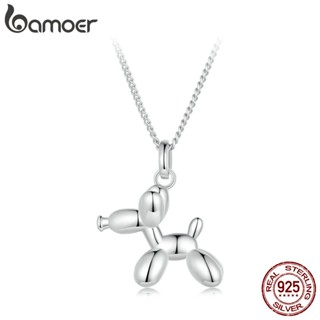 Bamoer 925 Sterling Silver Women Necklace Balão De Prata Feminino Presentes Em Forma De Cão