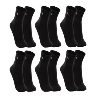 Kit 6 Pares Meias Lupo 3245 Cano Médio Algodão - Preto