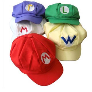 Chapéu Mario Octogonal Cinco Cores Boné Acessório De Moda De Baseball